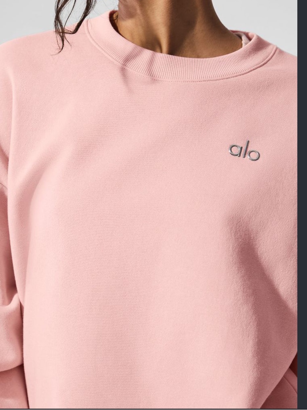 ALO Yoga Blush Crew Neck Pullover Sweater